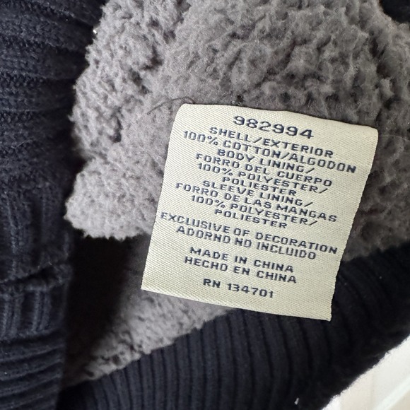 Vintage 90s Y2K Boston Traders Full Zip Knit Sherpa Lined Mens XL Sweater Chunky - Picture 5 of 10